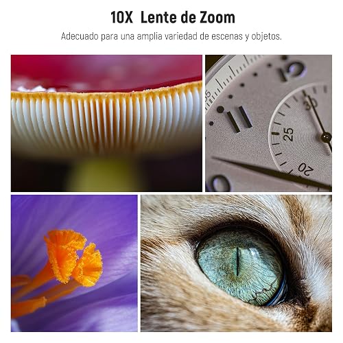 NEEWER 10X Lente Macro con Clip de Lente Teléfono de 17mm Rosca y Parasol Difusor Desmontable, para Jaula de Teléfono Roscada de 17mm/Funda de Teléfono/Abrazadera de Teléfono/Placa Trasera, LS-28 Pro