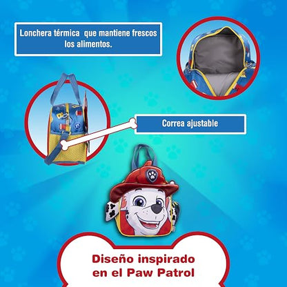 Ruz Lonchera Infantil y Preescolar | Paw Patrol | 100% Poliéster Capacidad 3 Litros | Bolso de Poliéster para Niños con Forro Interno y Cierre de Cremallera | Recomendado desde 3 años