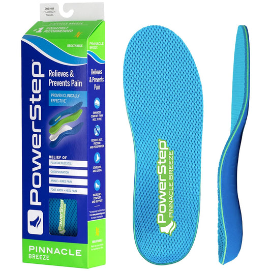 Powerstep Pinnacle - Plantilla para hombre, color azul, talla 10-10,5, mujer 12