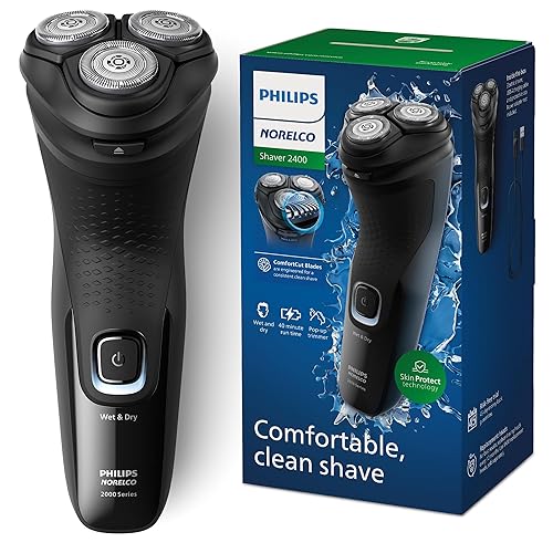 Philips Norelco Shaver 2400, Afeitadora eléctrica inalámbrica recargable con recortadora emergente, X3001/90