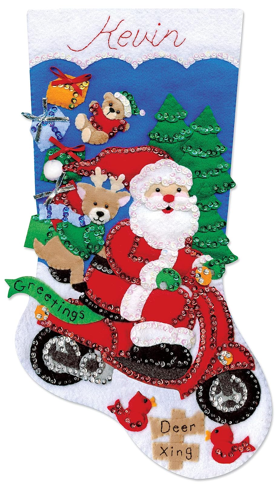 Tobin Scooter - Kit de Calcetines de Fieltro de Papá Noel, 18 Pulgadas, Multicolor