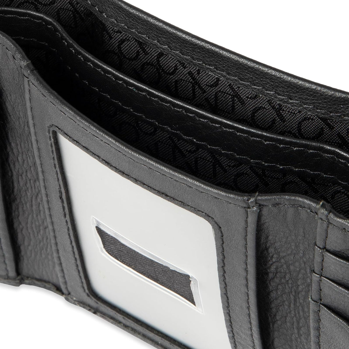 Calvin Klein portafolios triple de piel RFID para hombre, Negro -, Talla única