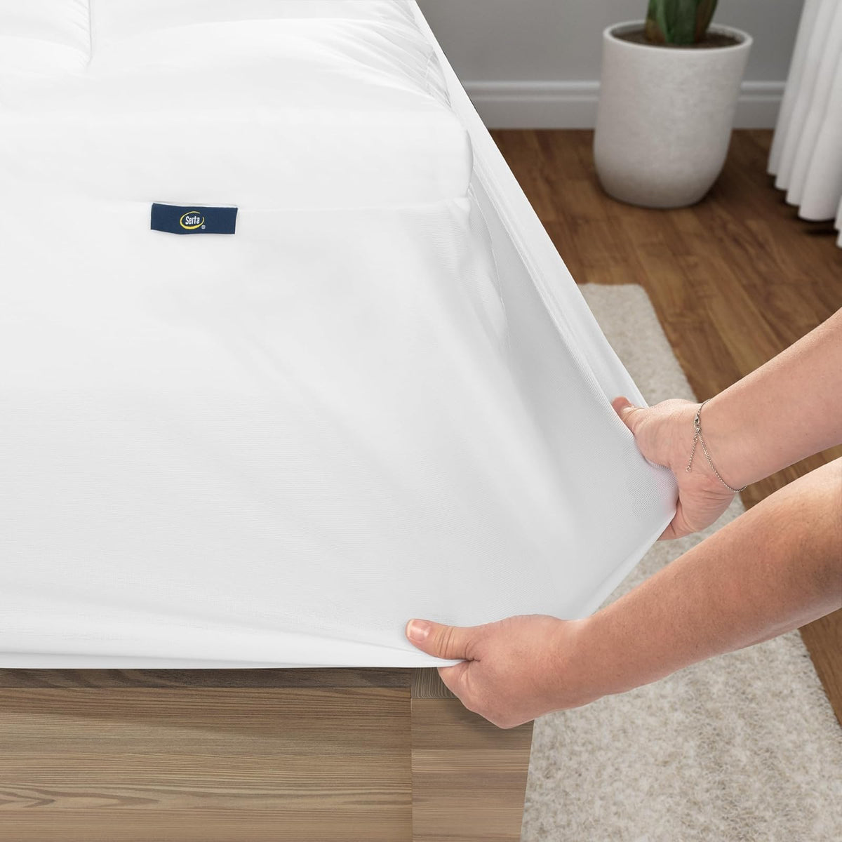 Serta Memory Flex - Cubrecolchón Suave para Cama King, Almohadilla de 2 Pulgadas, Protector de colchón Amortiguador Resistente a Las Manchas con Bolsillo de 15 Pulgadas para un Ajuste Seguro, Lavable