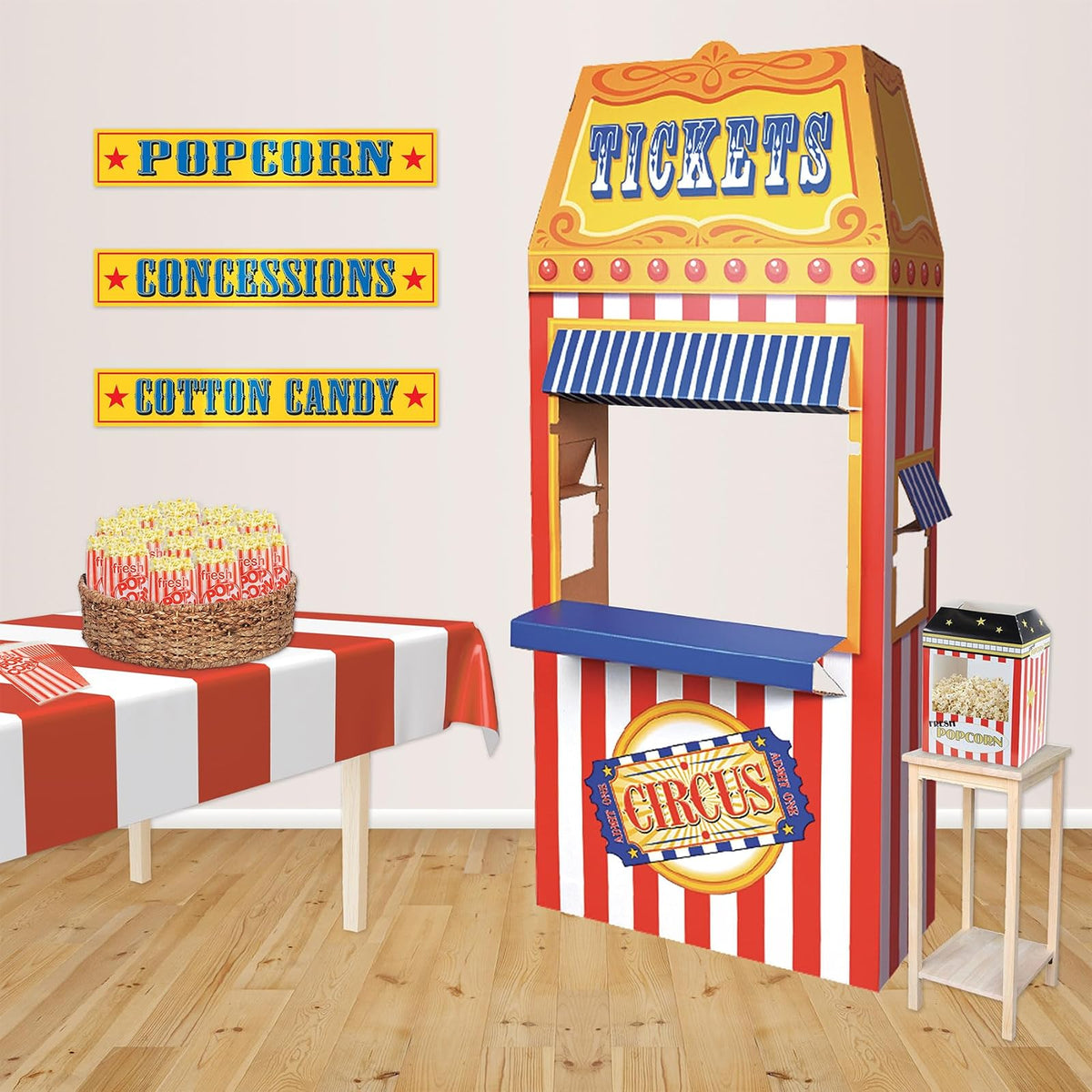 Beistle - Accesorio para fotomatón de Circo 3D, Billete de cartón, decoración de Fiesta temática de Carnaval, Suministros Divertidos para Fiestas, 6 pies 1 Pulgada x 35.2 Pulgadas