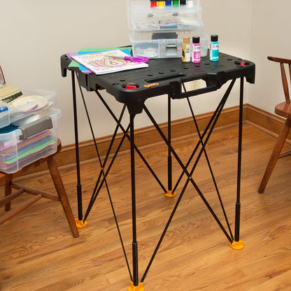 Worx WX066 Sidekick - Mesa de trabajo plegable portátil, todo en uno | Marco de acero ABS de 13 libras; capacidad de peso de 300 libras; patas estables; almacenamiento de plegado rápido