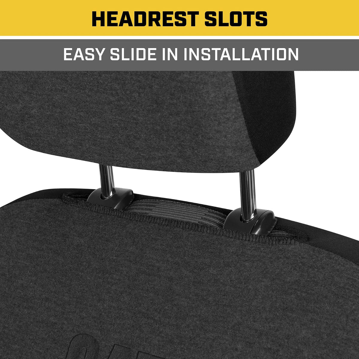 Cat CozyBlend Fundas de Asiento de Jersey, Gris Carbón, Juego Delantero de 2 Piezas CASC2054