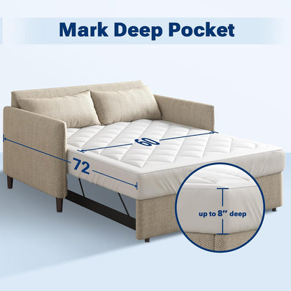 SLEEP PHILOSOPHY - Almohadilla de protección Impermeable para colchón con gestión de Humedad Scotchgard 3M, Microfibra hipoalergénica, elástica Completa, Blanco, tamaño matrimonial 54" x 72"