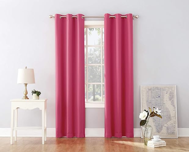 Un Zero Riley - Cortina con Ojales, Rosado, 40" x 84", 1