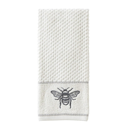 SKL Home Farmhouse Bee - Juego de Toallas de Mano, Color Blanco, 16 x 25 Pulgadas