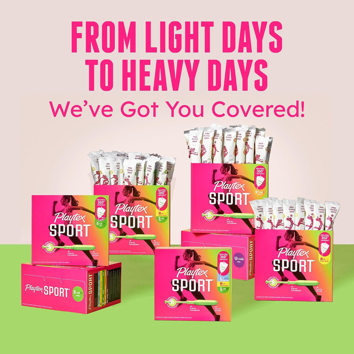 Playtex Sport Tampons Multipack Regular/Super/Super Plus Absorbencia, 46ct