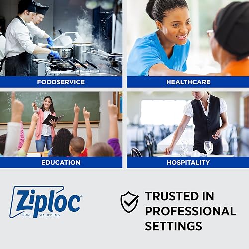 Ziploc Bolsas de congelador profesionales, para organización y almacenamiento de alimentos, doble cremallera, galón, 250 unidades