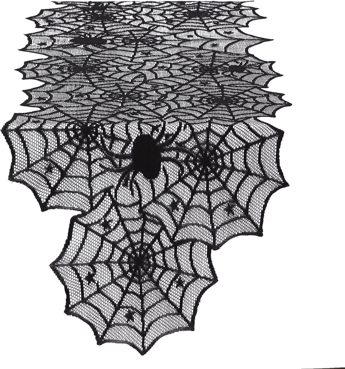 DII Halloween Lace Table Runner for Halloween Parties, Décor, Dinners, 18 by 72-Inch, Black