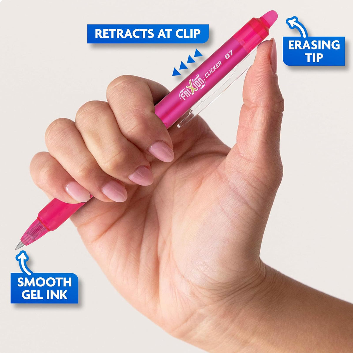 PILOT Frixion Clicker 10 Bolígrafos Surtidos Bolsa - Exclusivo (FXC10001F-P)