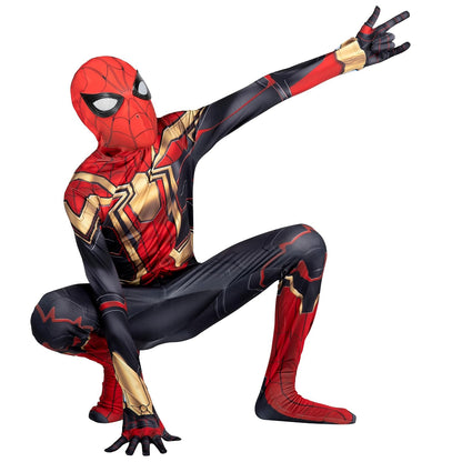 Marvel - Disfraz de Zentai de lujo oficial de Spider-Man integrado – Spandex elástico de dos vías de lujo con cremalleras invisibles y aberturas de muñeca para mayor comodidad (XL) Multi