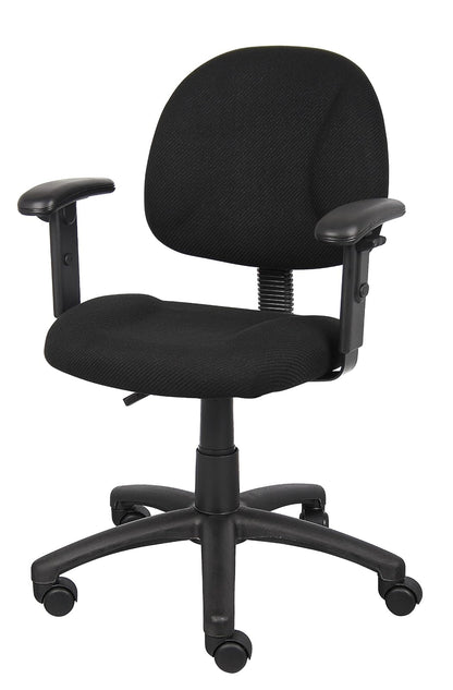 Boss B316-BK Fabric Deluxe Posture Task Chair with Arms, Black