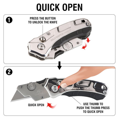 Olympia Tools 33-125 Turbofold Cuchillo utilitario de acero inoxidable