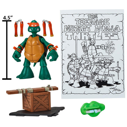 TMNT Classic - Michelangelo 40th Anniversary Sketch Figura De Acción Articulada con Boceto Original Incluido Edición Coleccionable