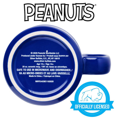 Silver Buffalo PEA429E1 Peanuts Squad - Taza de cerámica para caravana, 20 onzas, color negro