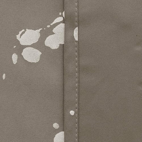 Deconovo - Cortinas Opacas con Aislamiento térmico y Ojales en la Parte Superior con Bloqueo de luz para recámara, 52 x 63 Pulgadas, Color Gris Pardo/Plateado