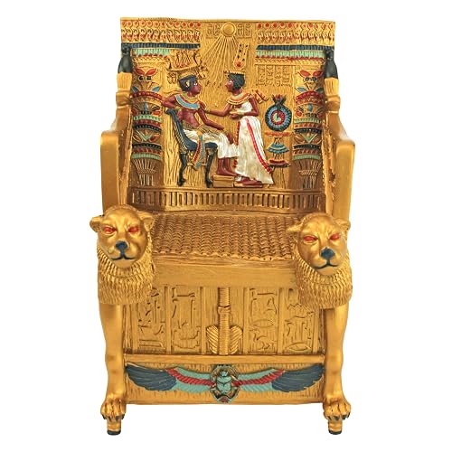 Decoración – Cajita de King Tut Trono Caja de joyería Egipcio – Egipcio estatuas
