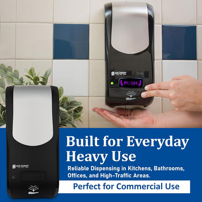 San Jamar SH970BKSS Rely Hybrid Dispenser, Black/Stainless Look