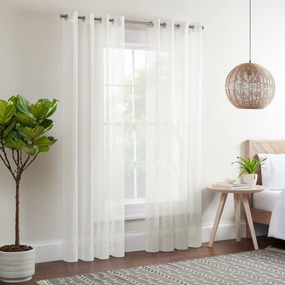 Eclipse Kiara Cortinas de Gasa Transparente, 2 Paneles - 137.2An x 213.4Al cm (2 Paneles) - Marfil