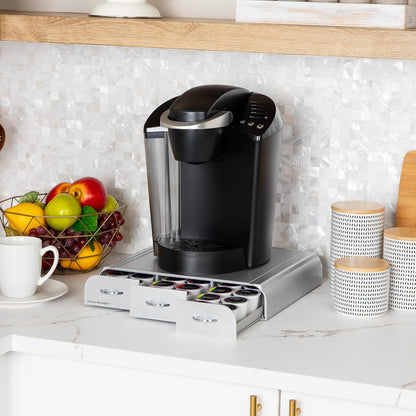 Mind Reader 'Anchor' - Soporte para cápsulas de café, 3 cajones, K-Cup Dolce Gusto, Para K-Cup, CBTL, Verismo, Dolce Gusto, Plateado, 1