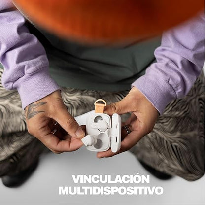 Skullcandy Dime 3 Auriculares In-Ear Inalámbricos, 20 h de Autonomía, Micrófono, Compatibles con iPhone Android y Dispositivos Bluetooth, Blanco