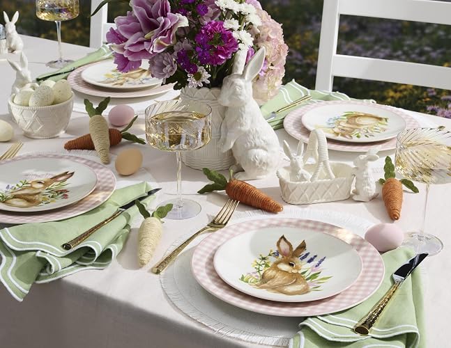 Lenox 897159 Wicker Creek - Jarrón de Conejito de Pascua, decoración del hogar