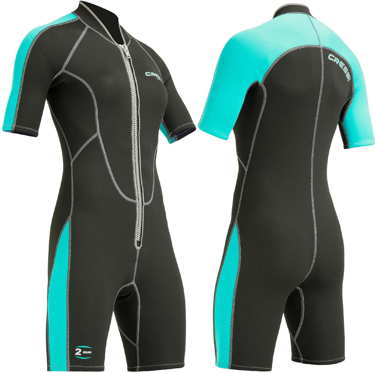 Cressi Hombre y Mujeres; Traje de Neopreno con Cremallera Frontal Completa para natación, esnórquel, Buceo - Lido Short: diseñado en Italia