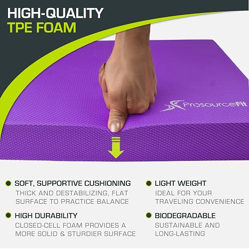 ProsourceFit - Almohadilla de equilibrio para ejercicios de 38 x 30 pulgadas, color morado (ps-1038-bp-r-purple)