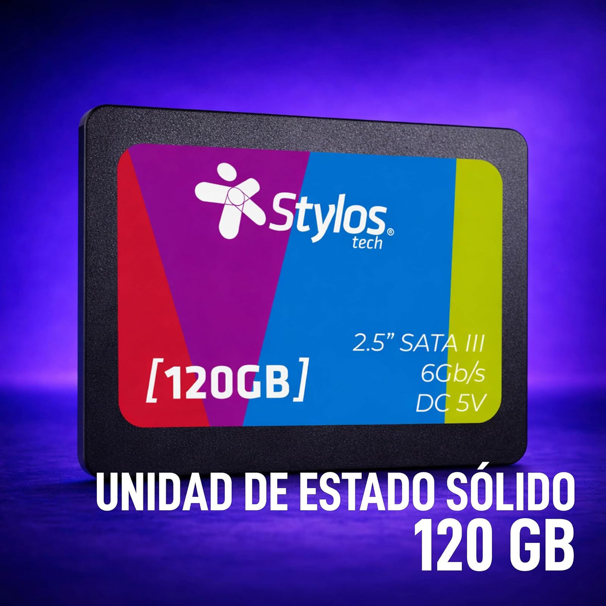 Disco SSD 120GB 2.5 SATA III Negro para PC Stylostech