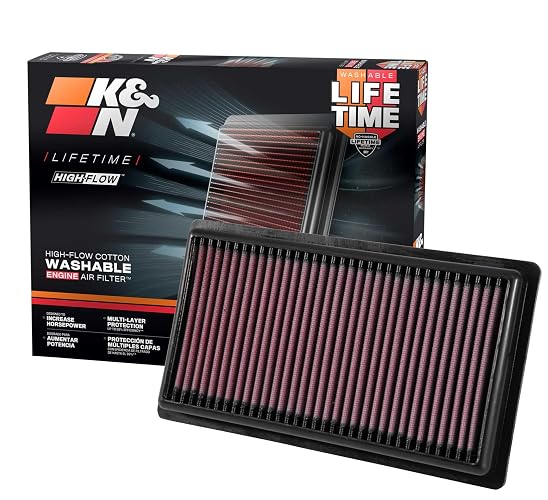 K&N Filtro de Aire de Motor Lavable 33-3080 para Fiat/Toyota/Lexus 2016-2025