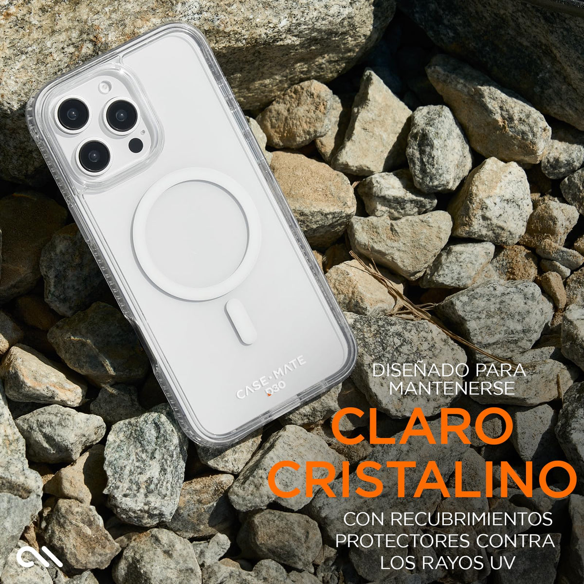 Case-Mate Funda magnética de D3O para iPhone 16 Pro Compatible con MagSafe, Resistente a Prueba de Golpes con protección contra caídas de 16 pies - Transparente