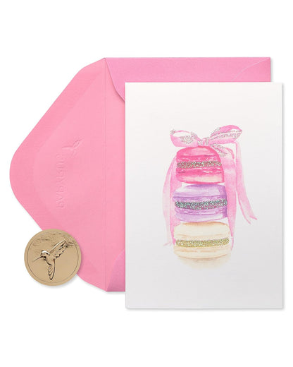 Papyrus Tarjetas en blanco con sobres, pila de macarons (14 unidades)