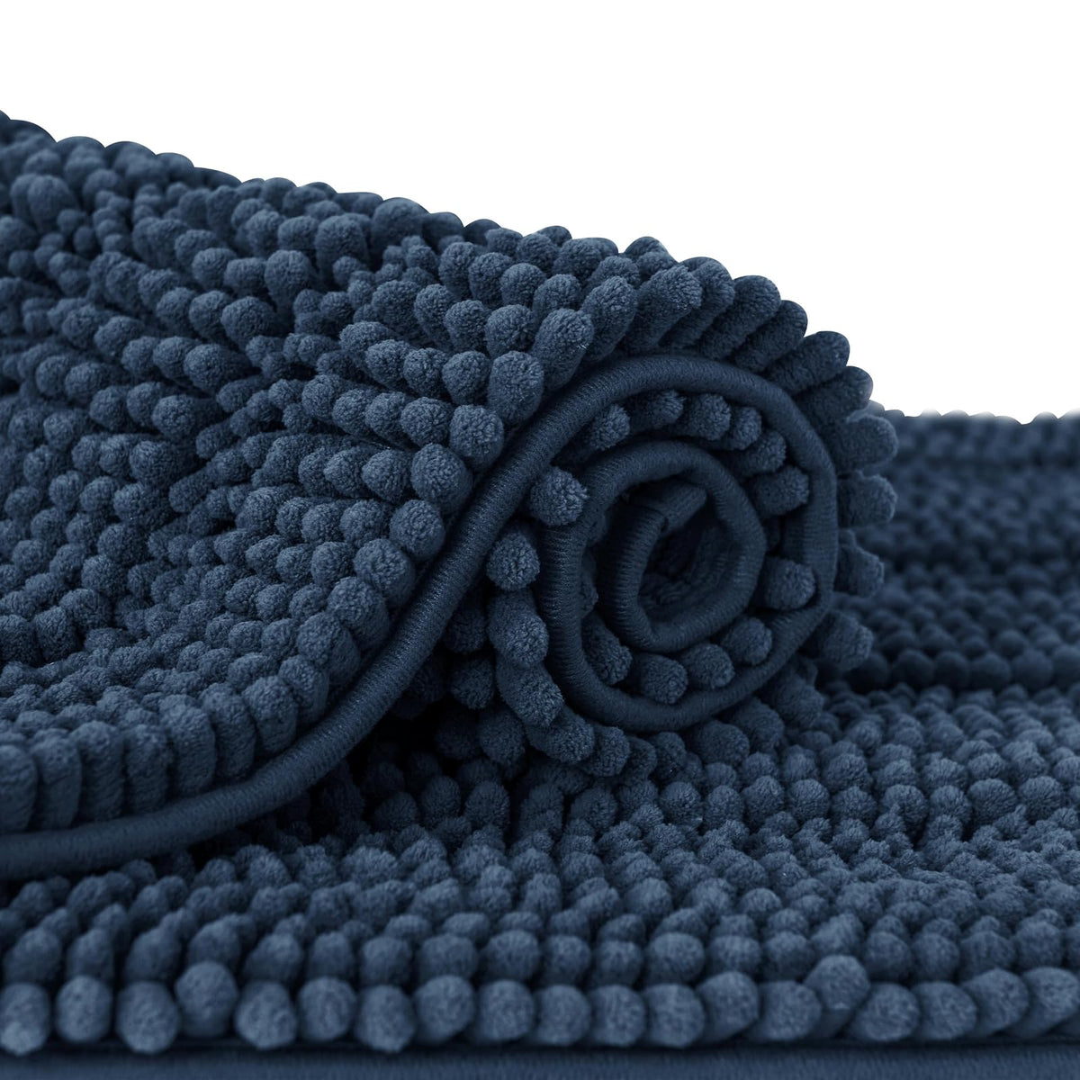 subrtex Alfombra de Baño Suave y Absorbente Alfombra de Ducha Microfibra Lavable Tapete (Azul Oscuro, 40×60cm+50×80cm)