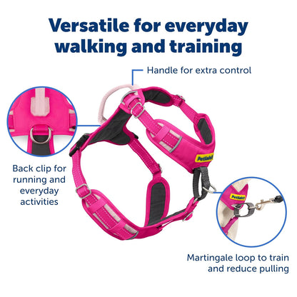 PetSafe Easy Walk - Arnés para Perro cómodo sin tirones, Acolchado de Cuerpo Completo, Mejores Paseos en el Primer Uso, 5 Puntos de Ajuste Mediano/Grande, Rosa