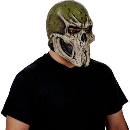 Ghoulish Productions Máscara De Látex Skull Cracks, Accesorio Látex Cosplay Calavera del Bosque, Disfraz Aterrador para Halloween y Fiestas Temáticas, Cosplay Calavera Malvada, Diseño Artesanal