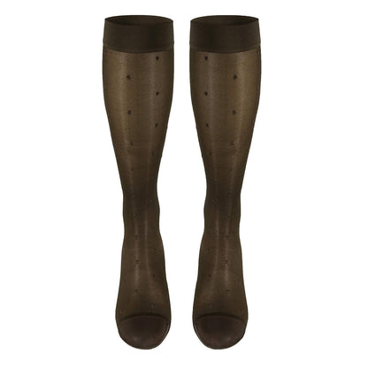 Truform Sheer Compression Stockings, 15-20 Mmhg, Women's Knee High Length, Dot Pattern Espresso, Pack of 1