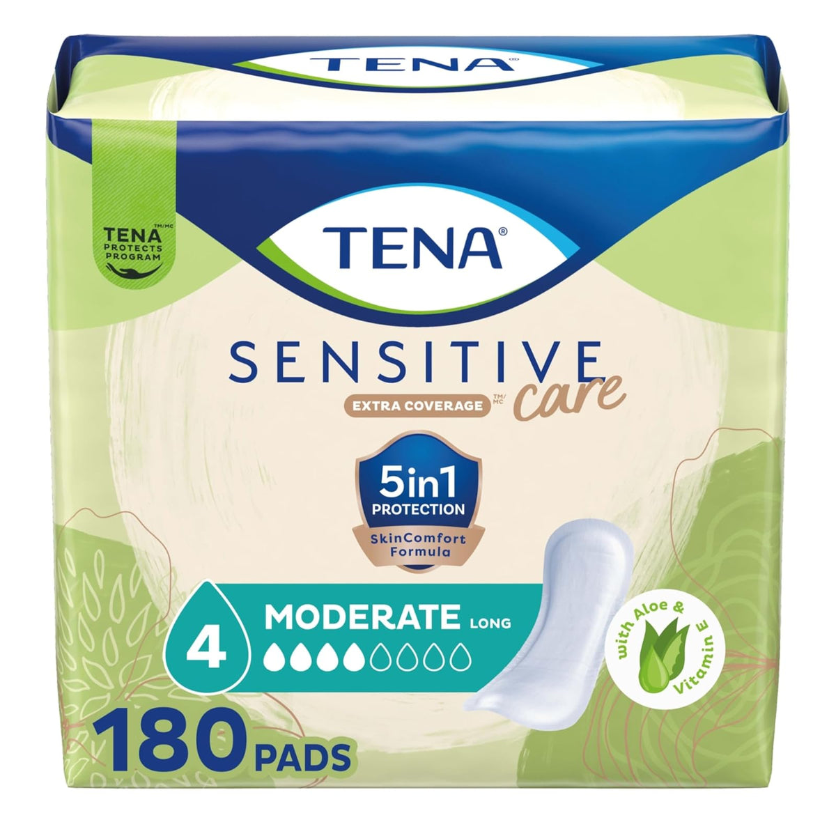 Tena Intimates Moderate Regular Incontinence Pad for Women, 180 Count