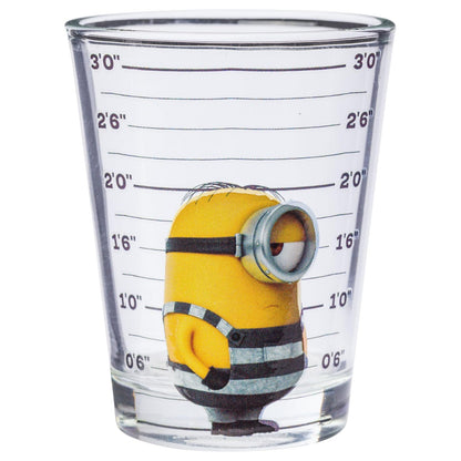 Minion de Mi villano favorito, foto de identificación policial, minis, vaso para tragos, Multicolor, 29.57ml, 1