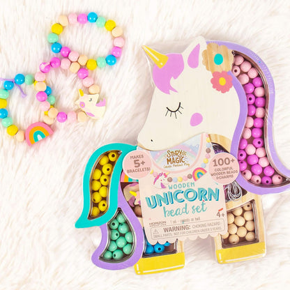 Story Magic Set Unicornio - 100+ Cuentas Madera - con Cordones Elásticos