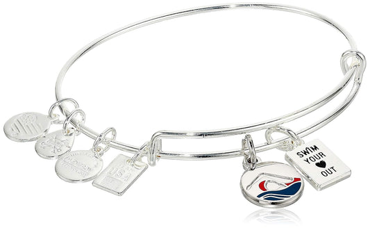 Alex and Ani Collaborations Expandable Bangle for Women, Team USA Duo Charms, Shiny Finish, 2 to 3.5 in