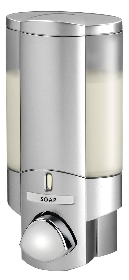 Better Living Aviva Dispensador de jabón de una Sola Botella, Plateado Satinado, Plateado (Satin Silver), 1, 1