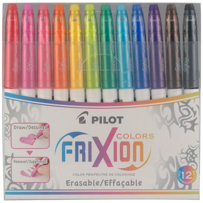 Pilot Frixion Colors 41423 Marcadores Borrables, Estuche con 12 piezas, Colores surtidos