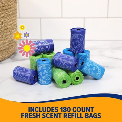 Petmate Arm & Hammer - Recambios Desechables para Bolsas de Basura de fácil rasgón, Varios Colores, Varios Paquetes Disponibles
