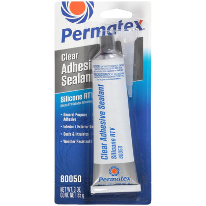 Permatex 80855 Sellador de Silicona Transparente RTV - Paquete de 1 - 3 onzas.