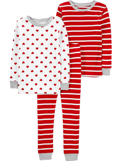 Simple Joys by Carter's Juego de Pijama de Navidad de algodón de 3 Piezas Conjunto de Pijama para niños Unisex