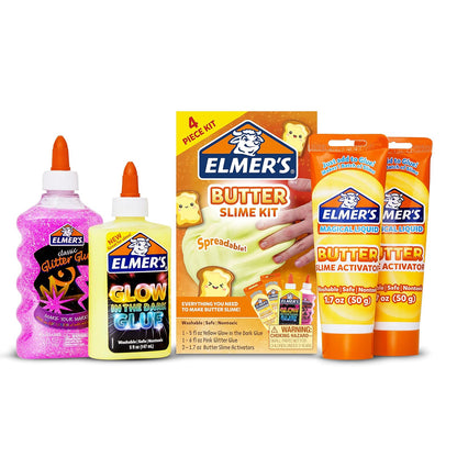 Elmer's Kit de Limo Esponjoso con Pegamento y Purpurina - Kit de limo de mantequilla
