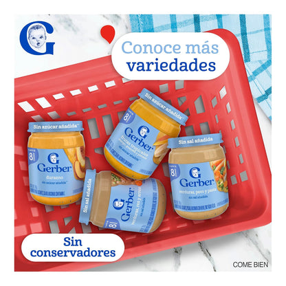 Gerber Papilla Comidita Casera Etapa 3 Pollo, Verduras y Arroz 170g Paquete 12